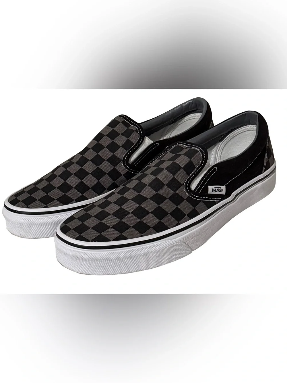 Vans Slip-On Checkerboard Gray/Black Skate Shoe - Unisex - Men’s 8 Women’s 7 NWT